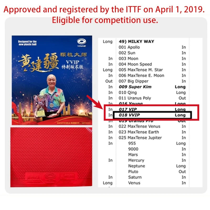 مطاط تنس الطاولة YINHE Huang J - مراجعة Table Tennis Racket وسعره